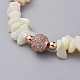 Bracelets de perles en coquillage en spirale naturelle BJEW-JB04882-04-2