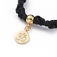 Bracelets de perle tressés en corde de polyester ciré coréen ajustable BJEW-JB04670-04-2