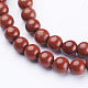 Jaspe rouge naturel ronde perles brins X-GSR6mmC011-2