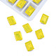 K9ガラスラインストーンカボション  尖ったバック＆バックメッキ  多面カット  長方形  黄水晶  8x6x3mm MRMJ-N029-18-01-3