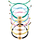 Fibloom 6 Uds. Juego de pulseras de eslabones de girasol esmaltadas de aleación de 6 colores BJEW-FI0001-07-1