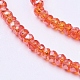 Faceted Rondelle Electroplate AB Color Plated Glass Beads Strands X-EGLA-F003-C20-1