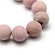 Frosted Natural Rhodonite Round Bead Strands G-M064-12mm-04-2