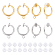 UNICRAFTALE 20Pcs 2 Colors 304 Stainless Steel Clip-on Earring Findings with Horizontal Loops and 20Pcs Comfort Silicone Pads Hoop Earring for Jewlery Making Golden Stainless Steel Color Hole 1.8mm STAS-UN0039-97-1