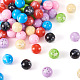 70pcs perles de résine opaque fleur 7 couleurs RESI-TA0001-55-2