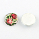 Half Round/Dome Floral Pattern Glass Flatback Cabochons for DIY Projects X-GGLA-Q037-25mm-M16-2