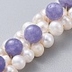 Braccialetti di perle di quarzo naturale (tinti). BJEW-JB04604-05-2