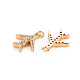 Brass Micro Pave Clear Cubic Zirconia Charms X-KK-S360-122-NF-2
