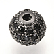 Perles de zircone cubique micro pave en Laiton ZIRC-Q013-8mm-143B-3