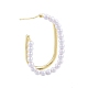 Aretes ovalados de perla de imitación de plástico ABS EJEW-P205-03G-4