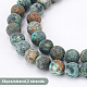 Olycraft Frosted Natural African Turquoise(Jasper) Round Beads Strands G-OC0001-79A-3