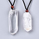 Colliers de pendentif en cristal de quartz naturel NJEW-S421-031-1