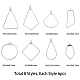 SUNNYCLUE 1 Box 48Pcs 8 Style Beading Hoop Earring Findings with Loop Triangle Fan Rhombus Kite Drop Trapezoid Ring Jewelry Finding for Earring Jewelry Making Earring DIY Craft STAS-SC0001-02P-2