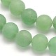 Матовые круглые естественные зеленые авантюрин бисер пряди G-N0166-54-6mm-2