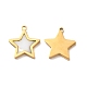 Ion Plating(IP) 304 Stainless Steel Star Charms STAS-A080-11G-2