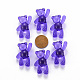 透明なアクリルビーズ  クマ  紫色のメディア  37x28x13mm  穴：2.5mm  約133個/500g MACR-S373-01B-936-4