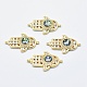 Eco-Friendly Brass Micro Pave Cubic Zirconia Links RB-I078-04G-NR-1