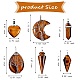 6 pièces 6 pendentifs en œil de tigre naturel de style G-SZ0001-93-7