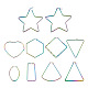 Fashewelry9ペア9スタイル304ステンレス鋼の幾何学的なフープピアス  低刺激性のイヤリング  虹色  1ペア/スタイル STAS-FW0001-21-2