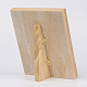 木製のネックレスディスプレイ  フェイクスエードと  長方形  桃パフ  19x9.7x24cm NDIS-E020-03-4