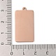 Placage ionique (ip) 304 pendentifs d'étiquette vierge d'estampage en acier inoxydable STAS-K270-42RG-3