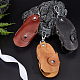 Nbeads 3Pcs 3 Colors Cattle Hide Keychains FIND-NB0002-19-2