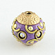 Round Handmade Grade A Rhinestone Indonesia Beads IPDL-S029-06-1