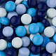 ガラスカボション  モザイクタイル  家の装飾やdiyの工芸品  フラットラウンド  ブルー  12x5mm  156個/箱 GLAA-TA0001-14D-5