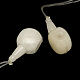 Natural White Jade Gemstone 3-Hole Guru Beads for Buddhist Jewelry Making G-R290-06A-1
