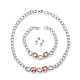 Puces d'oreille en 304 acier inoxydable & colliers avec pendant & kits de bijoux bracelets avec lien SJEW-L135-01B-1
