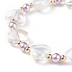 Bracelet extensible en perles de verre coeur pour enfant BJEW-JB08518-5