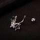 Piercing Jewelry Real Platinum Plated Brass Rhinestone Star Navel Ring Belly Rings AJEW-EE0001-55-4
