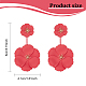 ANATTASOUL 2 Pairs 2 Colors Alloy Double Flower Dangle Stud Earrings EJEW-AN0001-31-2