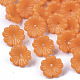 プラスチックビーズキャップのように不透明  5花びら  花  オレンジ  13x7.5mm  穴：1.2mm  約1800個/500g MACR-T039-019D-3