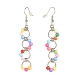 Boucles d'oreilles pendantes à anneaux ouverts en perles acryliques EJEW-JE04852-3