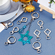 WADORN 12Pcs 3 Style Alloy Spring Gate Ring FIND-WR0001-92-2