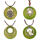 Anattasoul 4 pièces 4 styles colliers à pendentif en alliage de style tibétain sertis de cordons en faux suède NJEW-AN0001-73-1