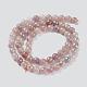 Round Natural Electroplated Strawberry Quartz Beads G-P447-B04-01-2