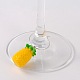 Moda de resina de fruta y vino vegetal charms de vidrio AJEW-JO00006-3