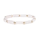 Bracelet extensible perles rectangle pierres naturelles BJEW-JB07506-5