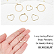 BENECREAT 24Pcs 2 Styles Long Lasting Brass Hollow Frame Heart Pendants Ring Shape Pendants for Resin Jewelry Making KK-BC0002-60-3