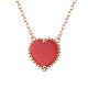 SHEGRACE 925 Sterling Silver Necklace with Red Heart Agate Pendant JN678B-1