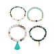 Ensemble de bracelets extensibles de pierres précieuses et de perles mélangées naturelles et synthétiques de style 4pcs 4 BJEW-JB08887-5