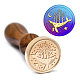 Brass Wax Seal Stamp with Handle AJEW-WH0184-1088-5