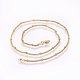 304 Stainless Steel Mesh chain Necklaces MAK-L015-39G-2