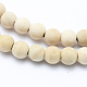 Chapelets de perles en bois naturel WOOD-P011-07-4mm-3