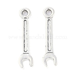 Estilo tibetano colgantes llave aleación de zinc, sin plomo y el cadmio, plata antigua, 24.3x5.8x1.5mm, agujero: 2 mm, aproximamente 1000 unidades / 500 g