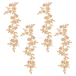 4 pieza de parches de tela bordados por computadora Wintersweet, pegar en parche, accesorios de vestuario, apliques, burlywood, 255x95x0.8mm