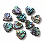 Abalone shell / paua shell beads, corazón, colorido, 14x14x4mm, agujero: 1.2 mm