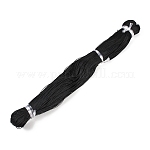 Cordón redondo de poliéster encerado, cordón encerado de taiwán, cuerda retorcida, negro, 1mm, alrededor de 415.57 yarda (380 m) / paquete